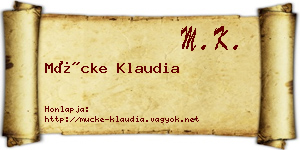 Mücke Klaudia névjegykártya